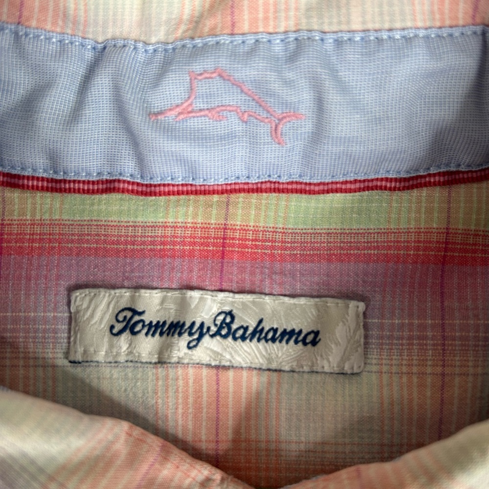 Tommy Bahama Very Berry Ombre Isles Shirt Men’s Size Large Plaid 100% Silk - Picture 4 of 9